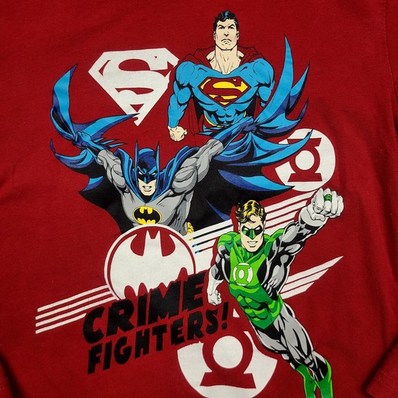 Justice League Crime Fighters Red Long-Sleeve | Superman Batman Green Lantern - Picture 3 of 10